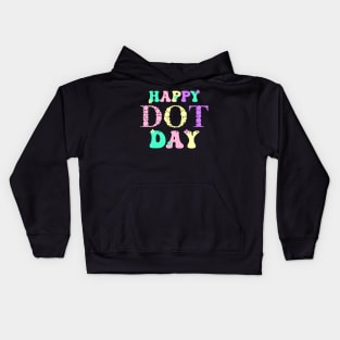 Happy Dot Day Hippie Flowers Retro Groovy Teacher Kids Hoodie
